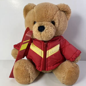 1978 Dakin Downhill Teddy Skiing Plash Bear *Missing Lift Pass KR